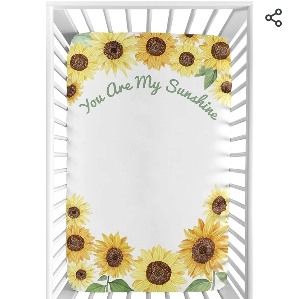 Sweet jojo designs you are my sunshine mini crib or pack and play sheet